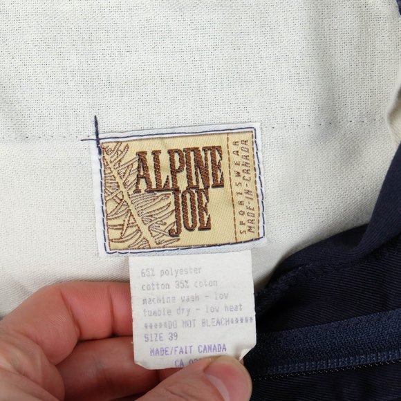 Vintage Cargo Pants Mens 38x30 Navy Blue Heavyweight Canvas Workwear Outdoor 80s - Picture 12 of 12